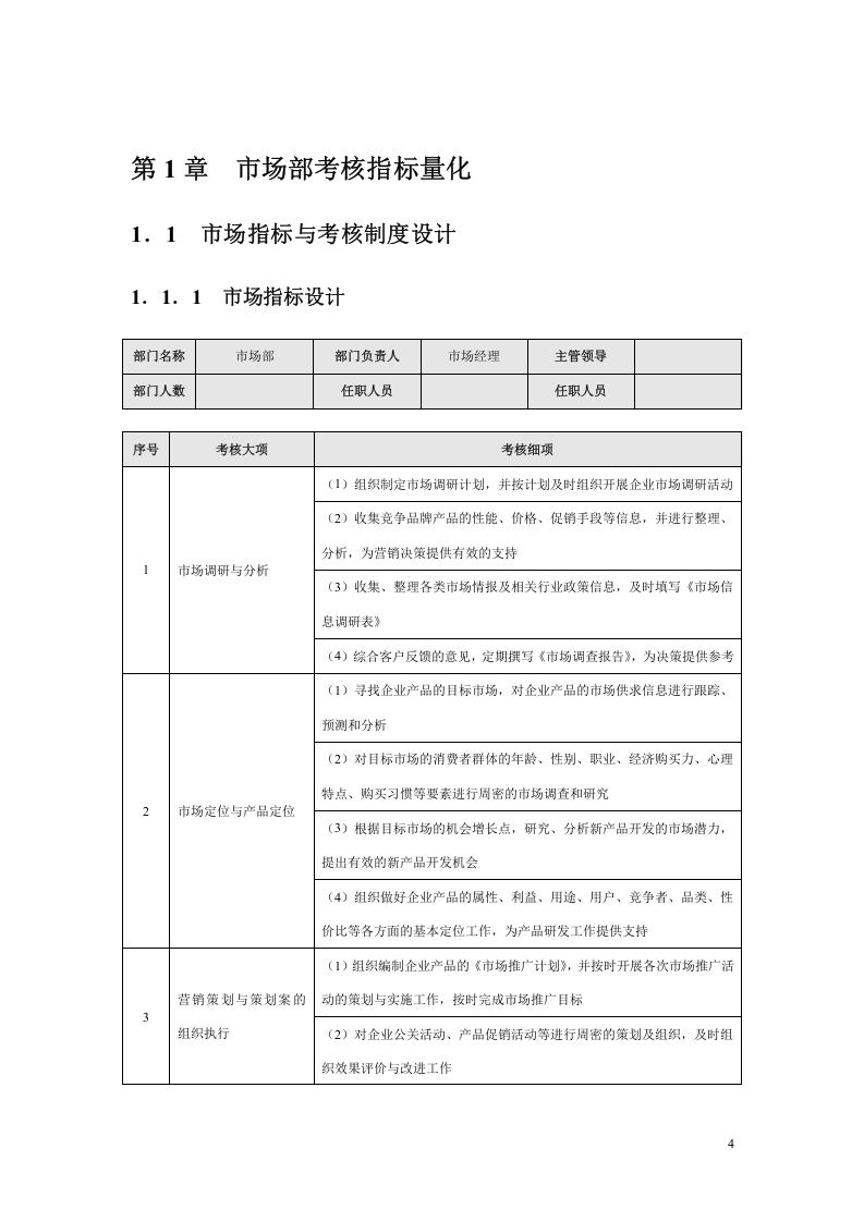销售人员KPI绩效考核量化考核制度表格大全.doc 第4页