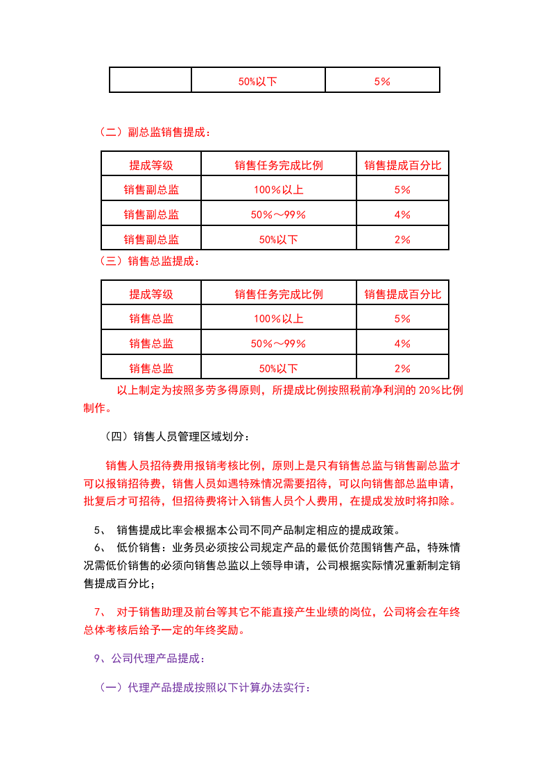 医药科技有限公司销售人员工资待遇及销售提成管理制度方案(2).doc 第2页