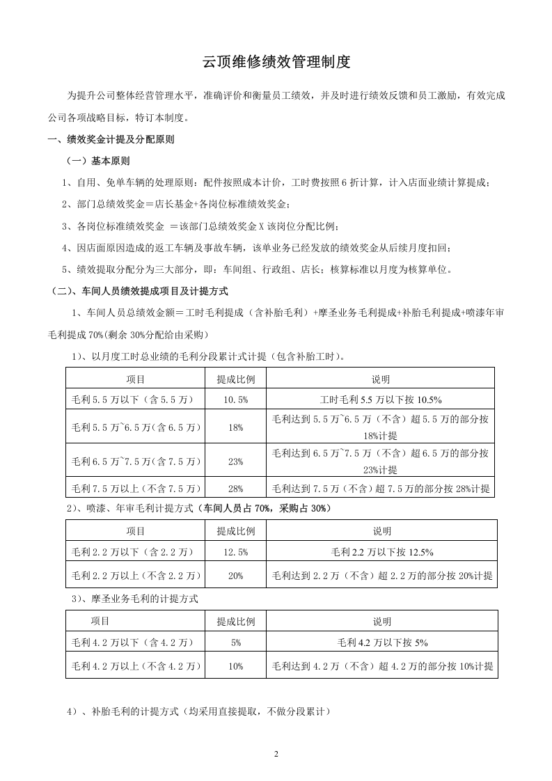 汽车维修绩效提成方案.doc 第2页