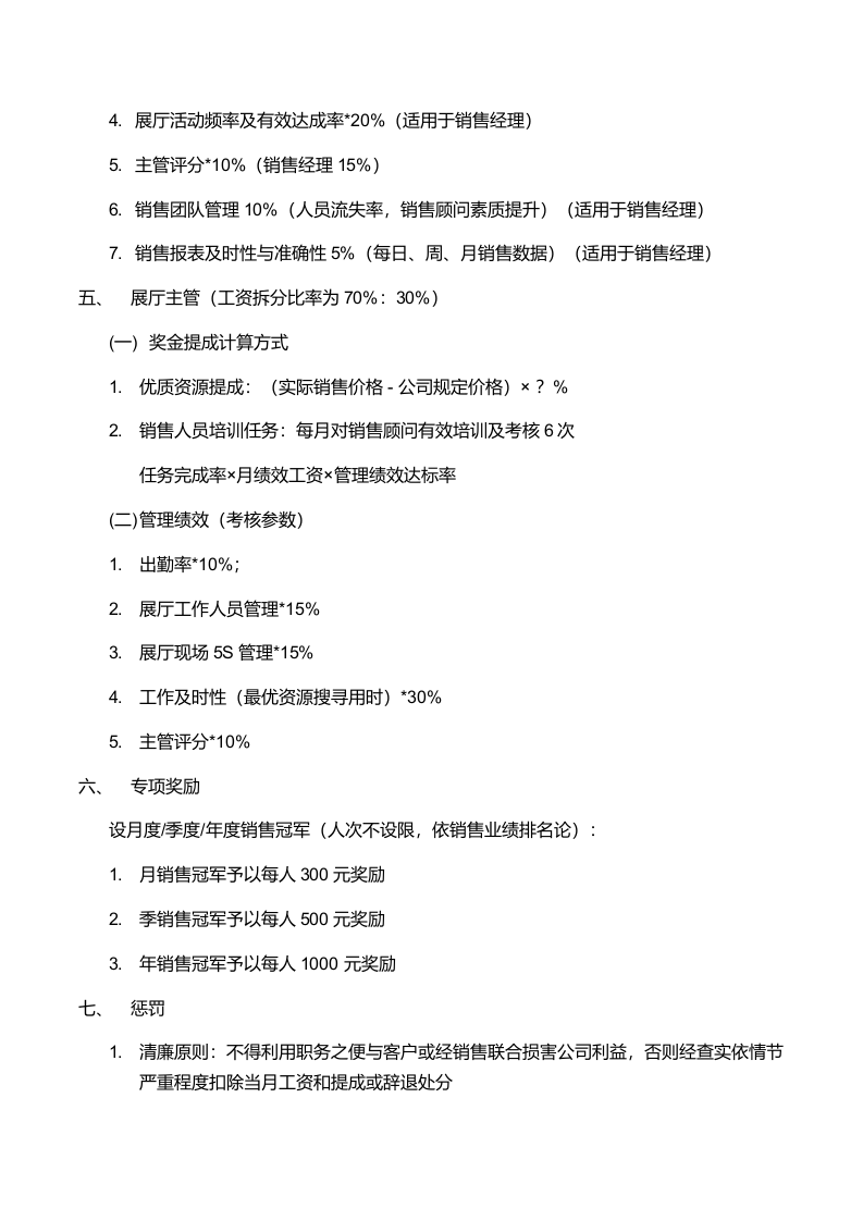展厅销售部绩效考核方案.docx 第4页
