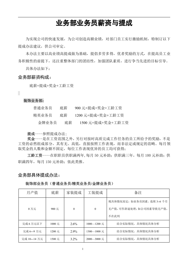 装饰业务员提成方案.doc 第1页
