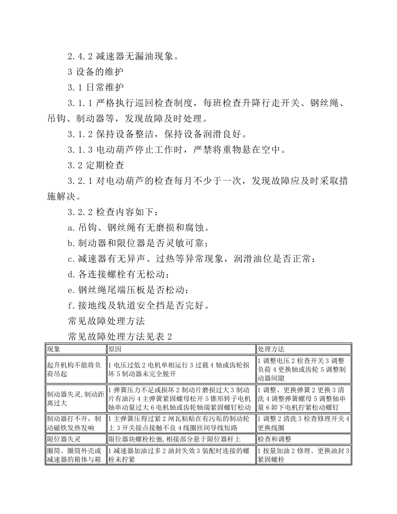 电动葫芦维护检修规程.docx 第2页