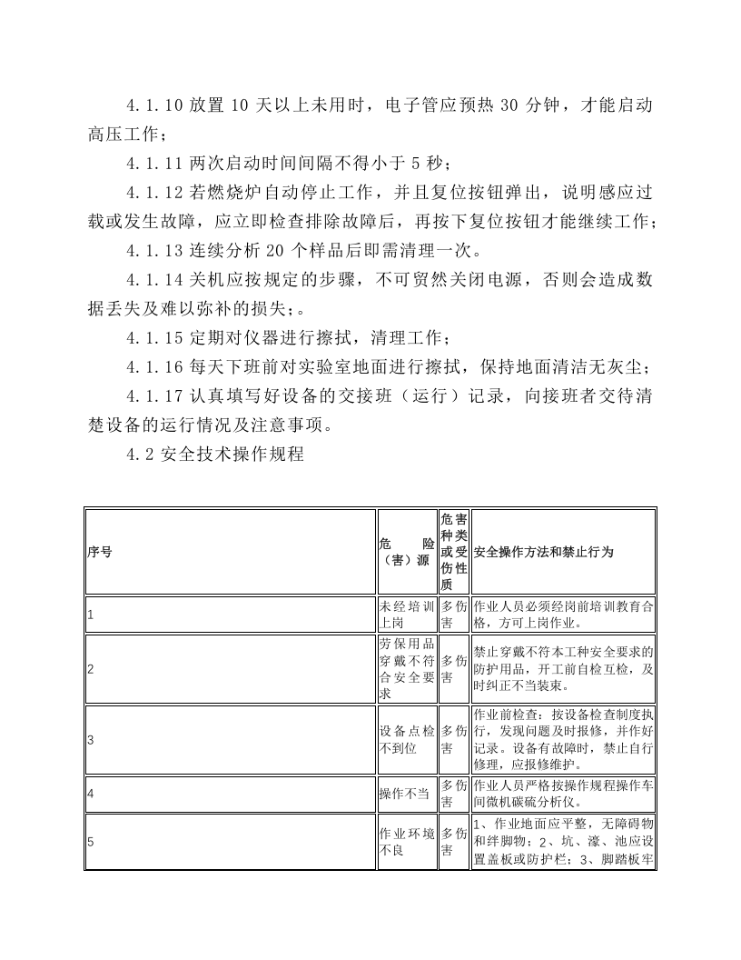 高频红外碳硫分析仪设备安全操作规程.docx 第2页
