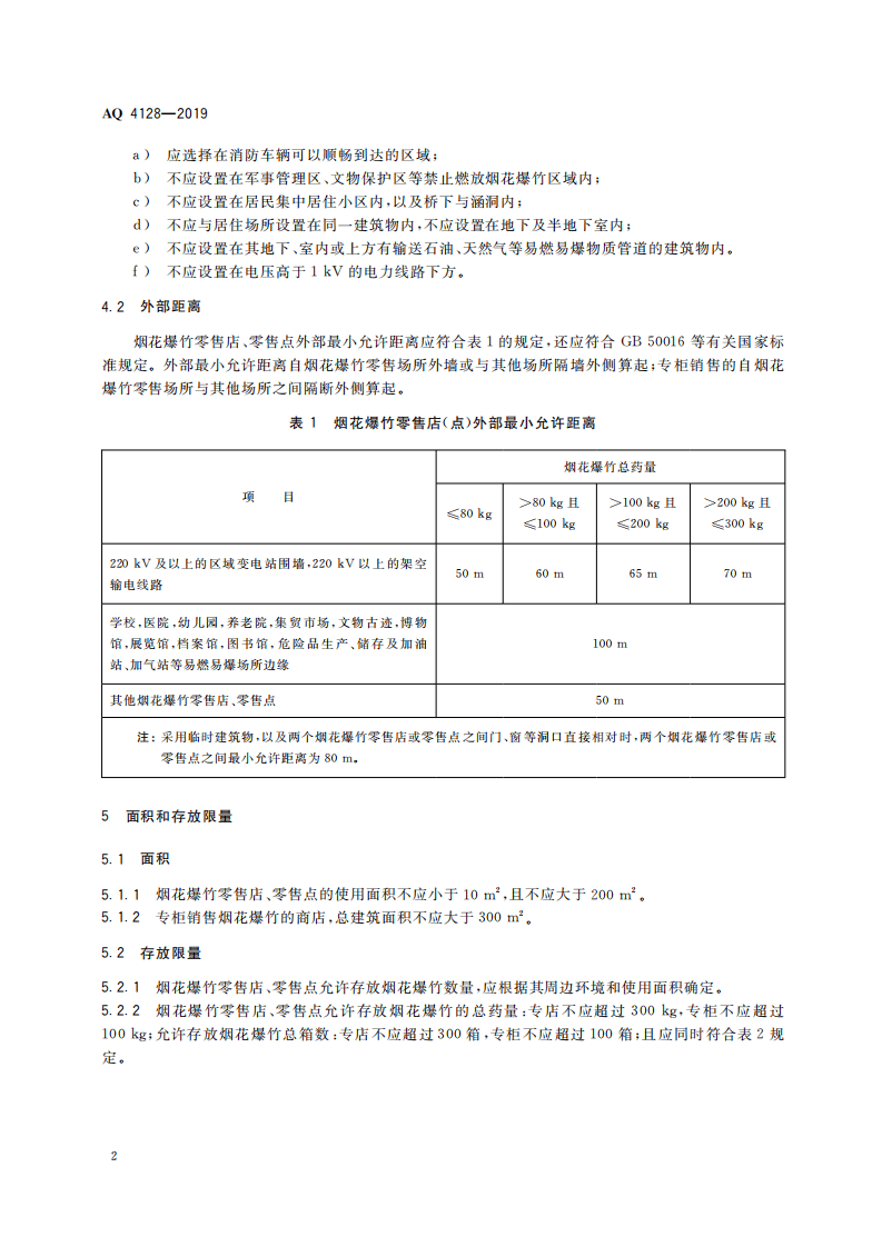 AQ 4128-2019 烟花爆竹零售店（点）安全技术规范.pdf 第6页