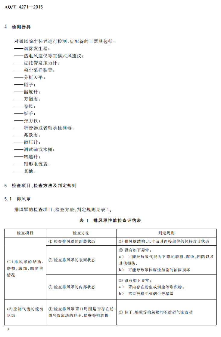 AQ T 4271-2015 通风除尘系统运行监测与评估技术规范.pdf 第5页