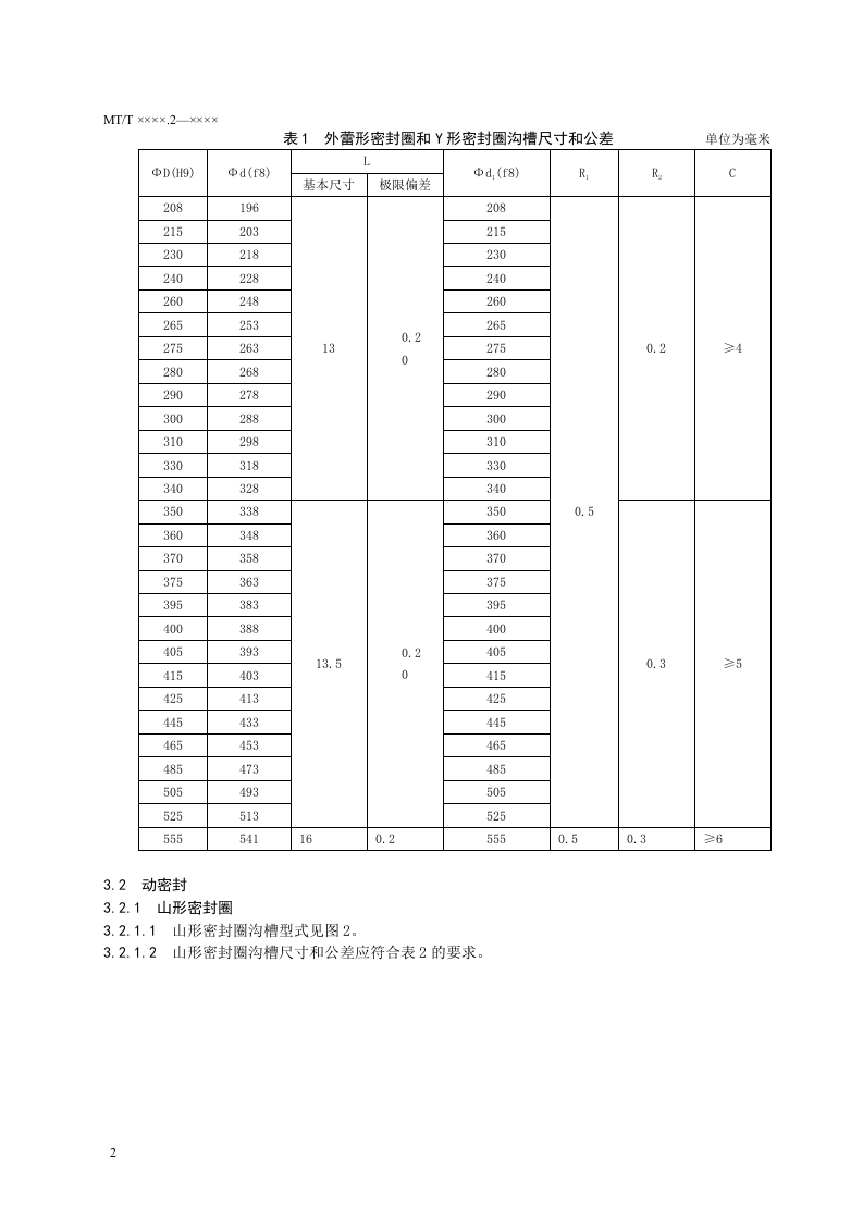 液压支架立柱、千斤顶密封件第2部分：沟槽型式、尺寸和公差.doc 第6页