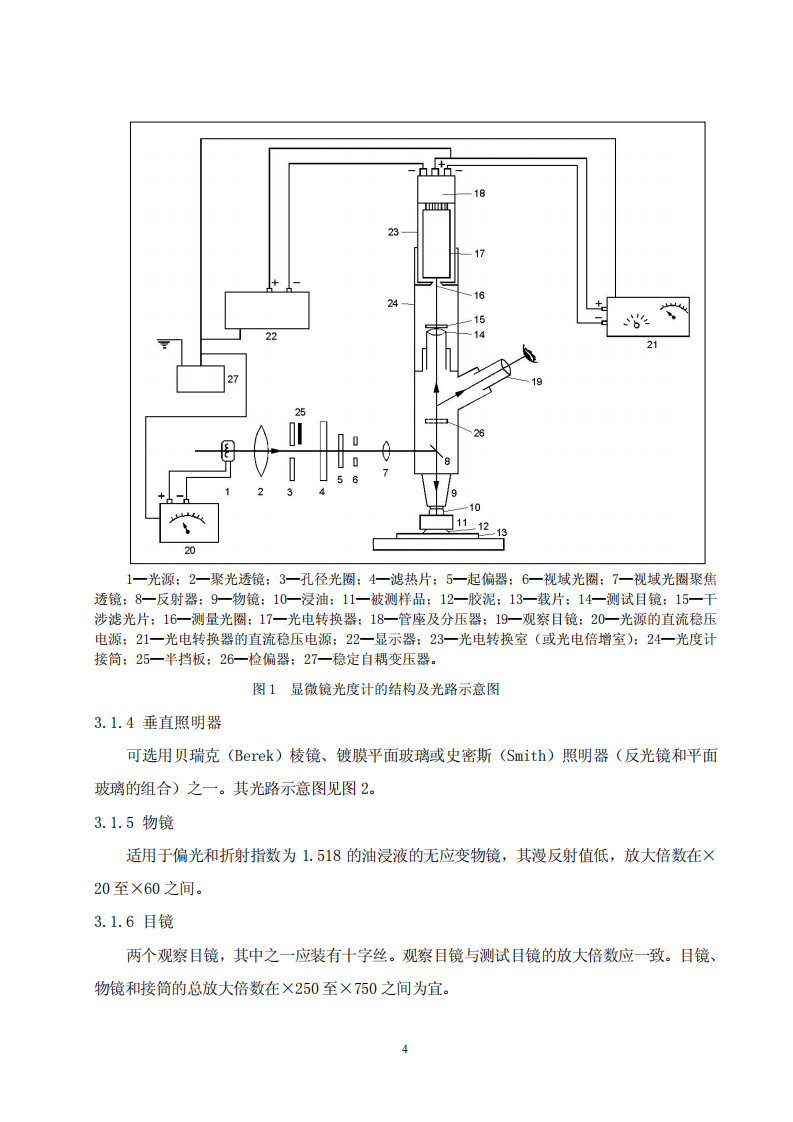 测定镜质体反射率的显微镜光度计技术条件.pdf 第4页
