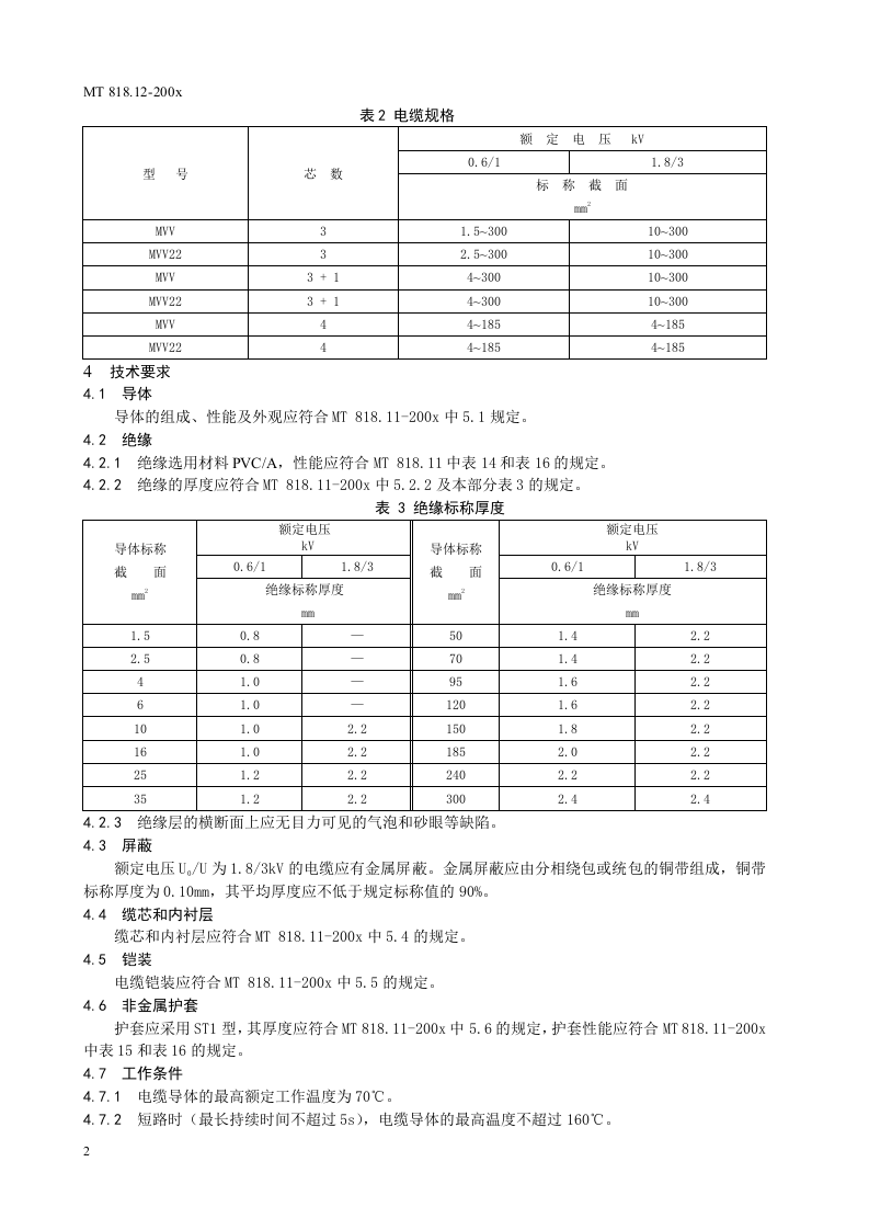 煤矿用电缆 第12部分额定电压1.83KV及以下煤矿用聚氯乙烯绝缘电力电缆.doc 第6页