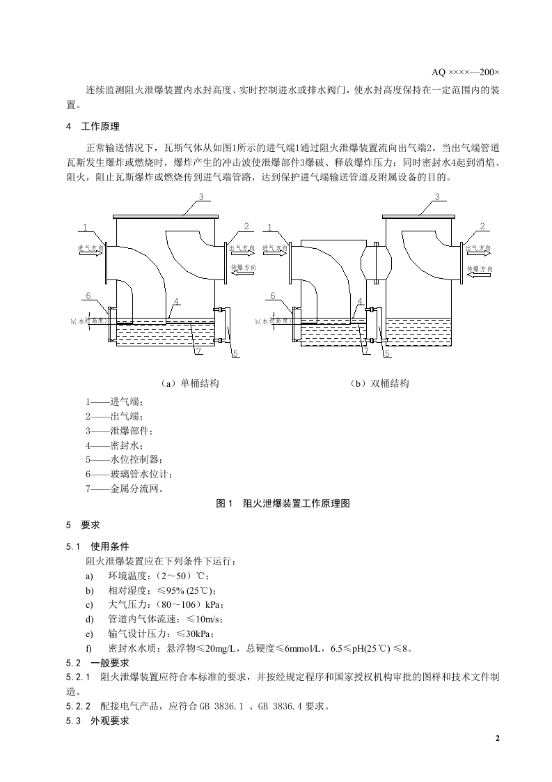 瓦斯管道输送水封阻火泄爆装置技术条件.doc 第5页