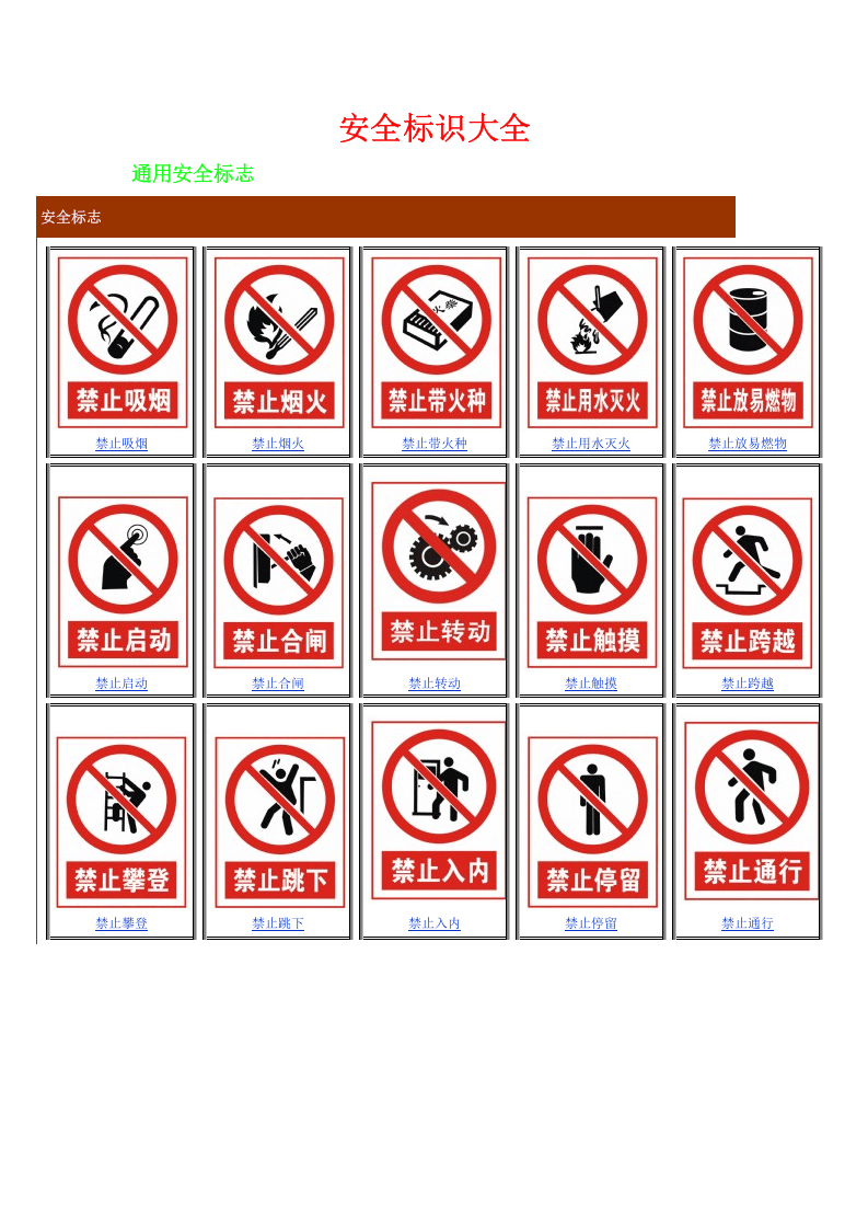 安全警示标志图集大全.docx 第1页