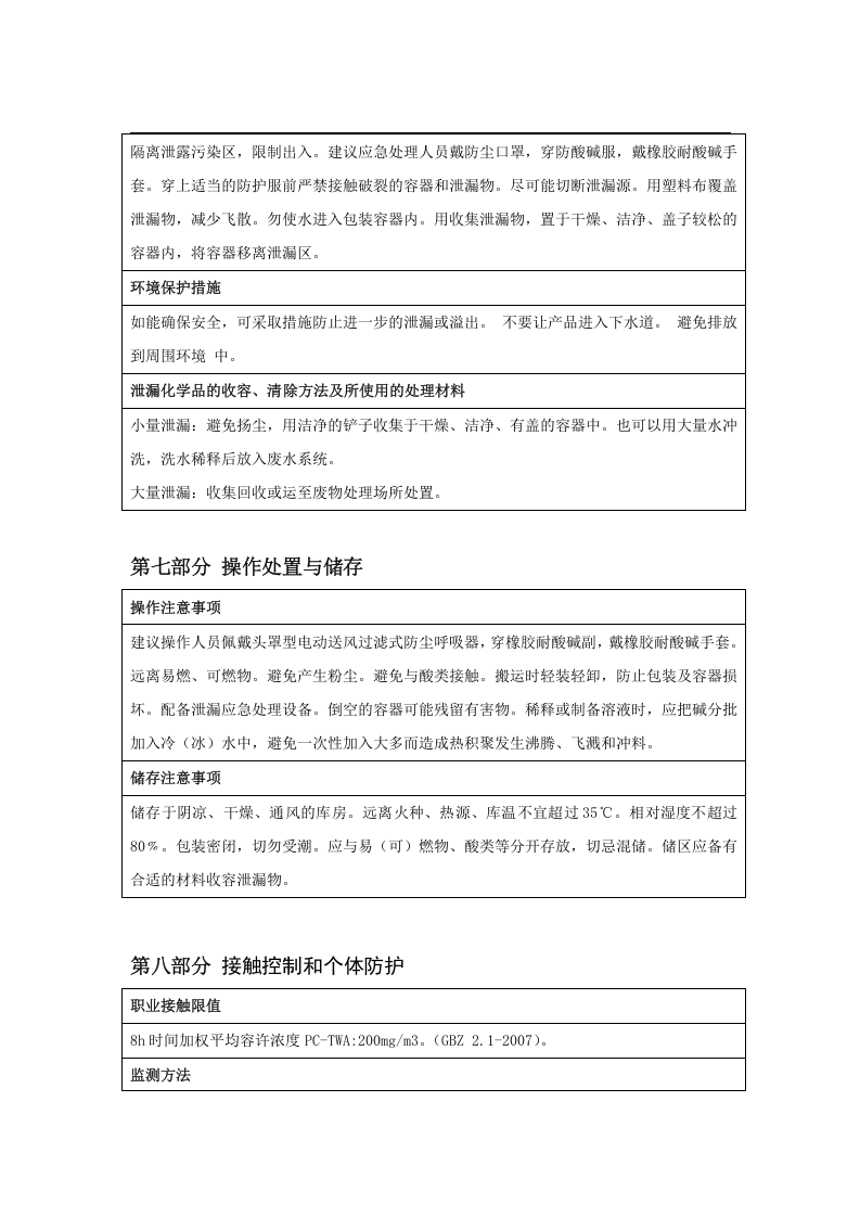 氢氧化钠MSDS化学品安全技术说明书.docx 第4页
