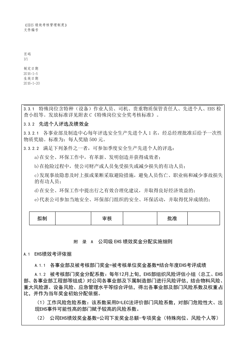 EHS绩效考核管理制度-模板.docx 第3页