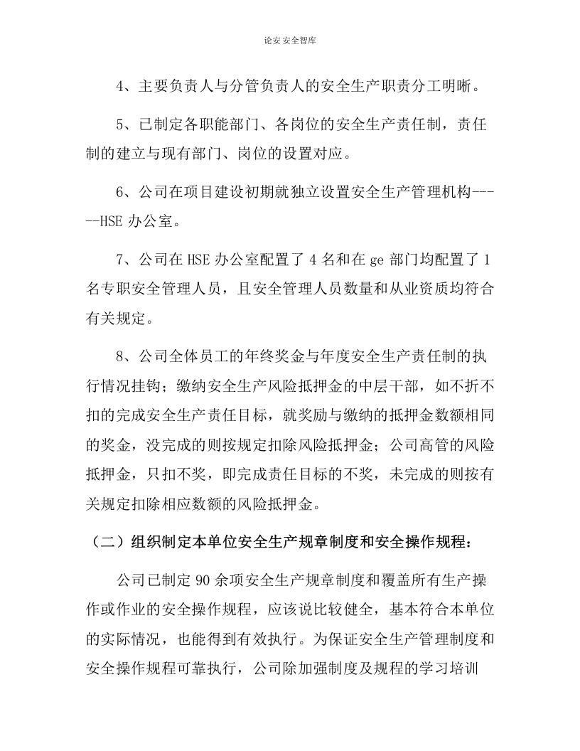 【报告清单】最新企业主要负责人安全生产履职情况报告（9页）.docx 第2页