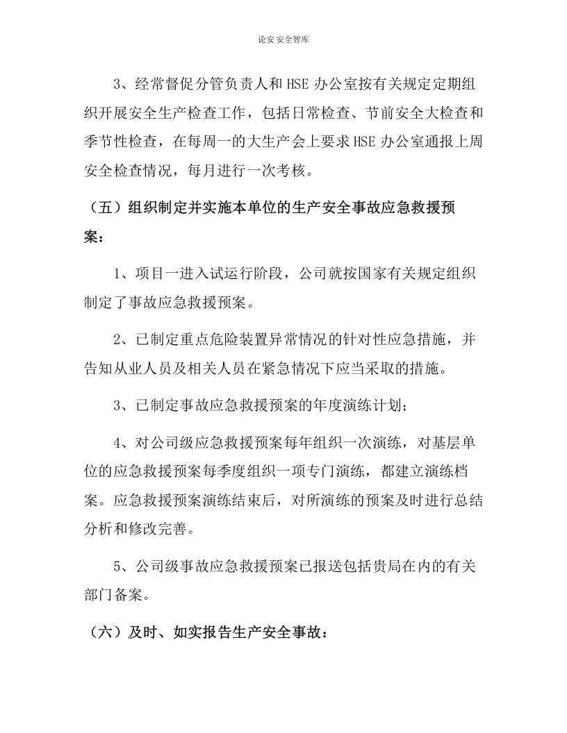 【报告清单】最新企业主要负责人安全生产履职情况报告（9页）.docx 第4页