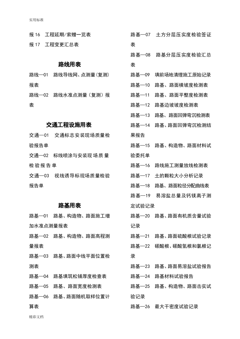 基本全套表格&mdash;&mdash;公路工程常用表格200页.docx 第4页