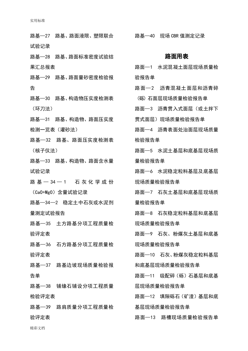 基本全套表格&mdash;&mdash;公路工程常用表格200页.docx 第5页