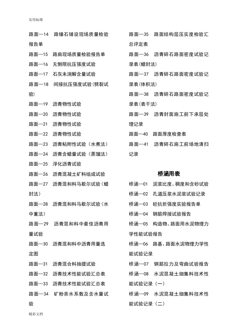 基本全套表格&mdash;&mdash;公路工程常用表格200页.docx 第6页