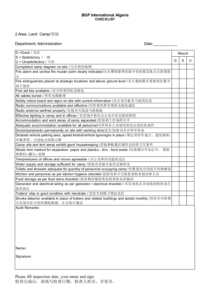 壳牌EHS检查表(中英文).docx 第4页