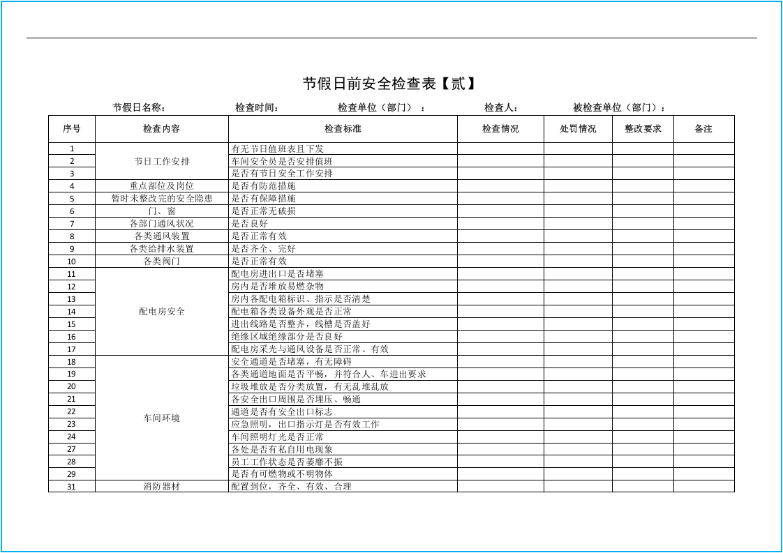 节假日前安全检查表汇编10套.docx 第3页