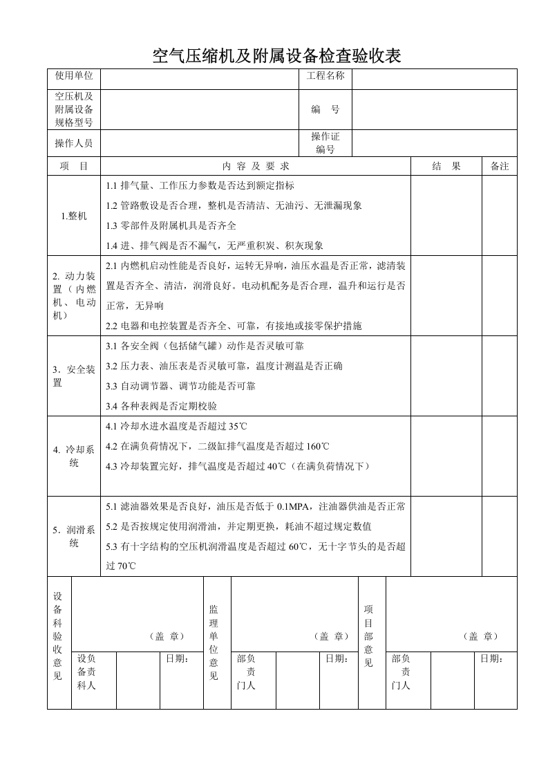 各类机械设备检查验收表31页.docx 第2页