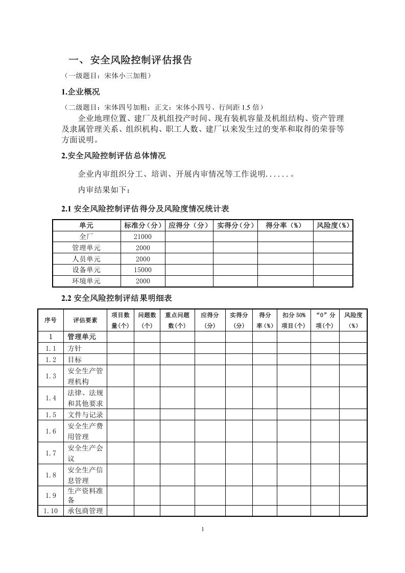 安全风险控制评估企业内审报告(模板).docx 第3页