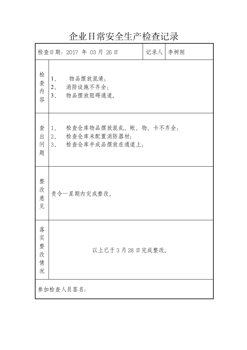企业日常安全生产检查记录.docx 第3页