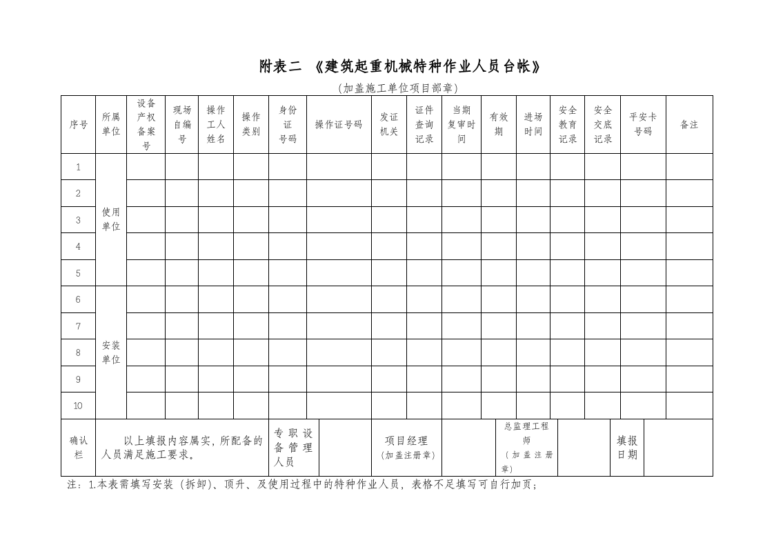 建筑起重机械管理台帐.docx 第2页