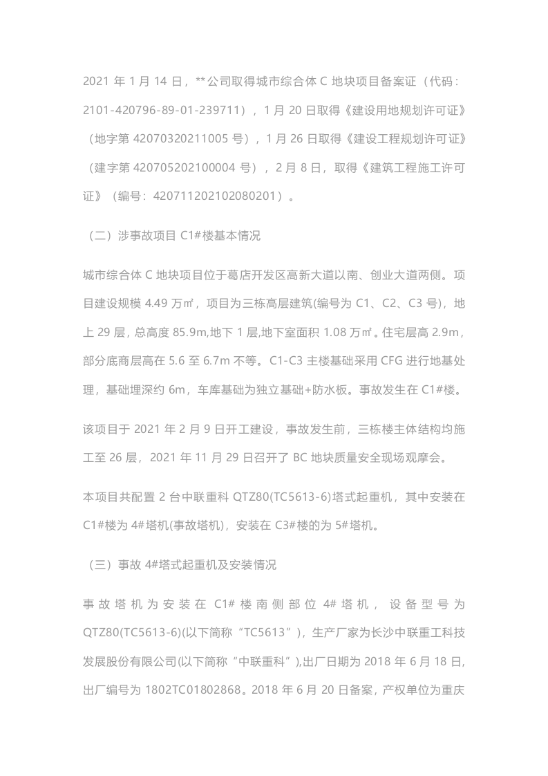 鄂州市葛店经济技术开发区城市综合体项目事故调查报告.docx 第6页