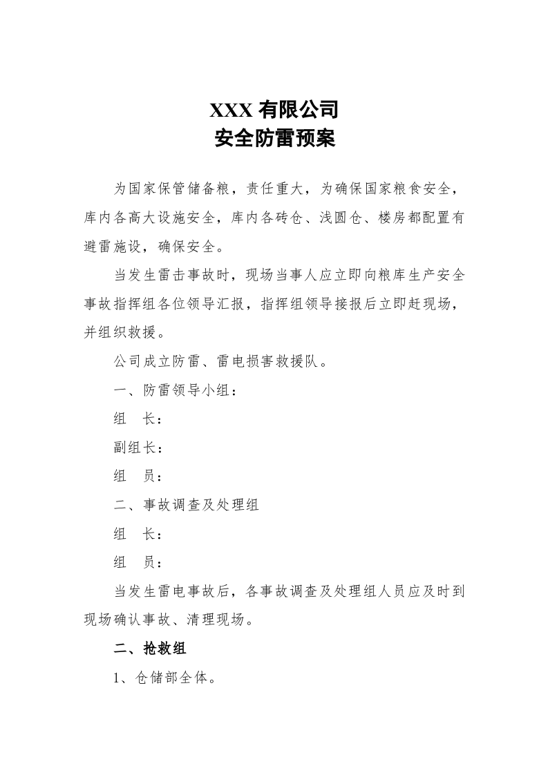 安全防雷预案.docx 第1页