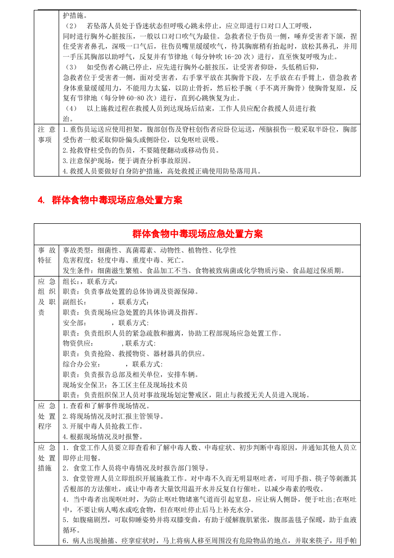 应急救援预案现场处置方案，表格式.docx 第6页