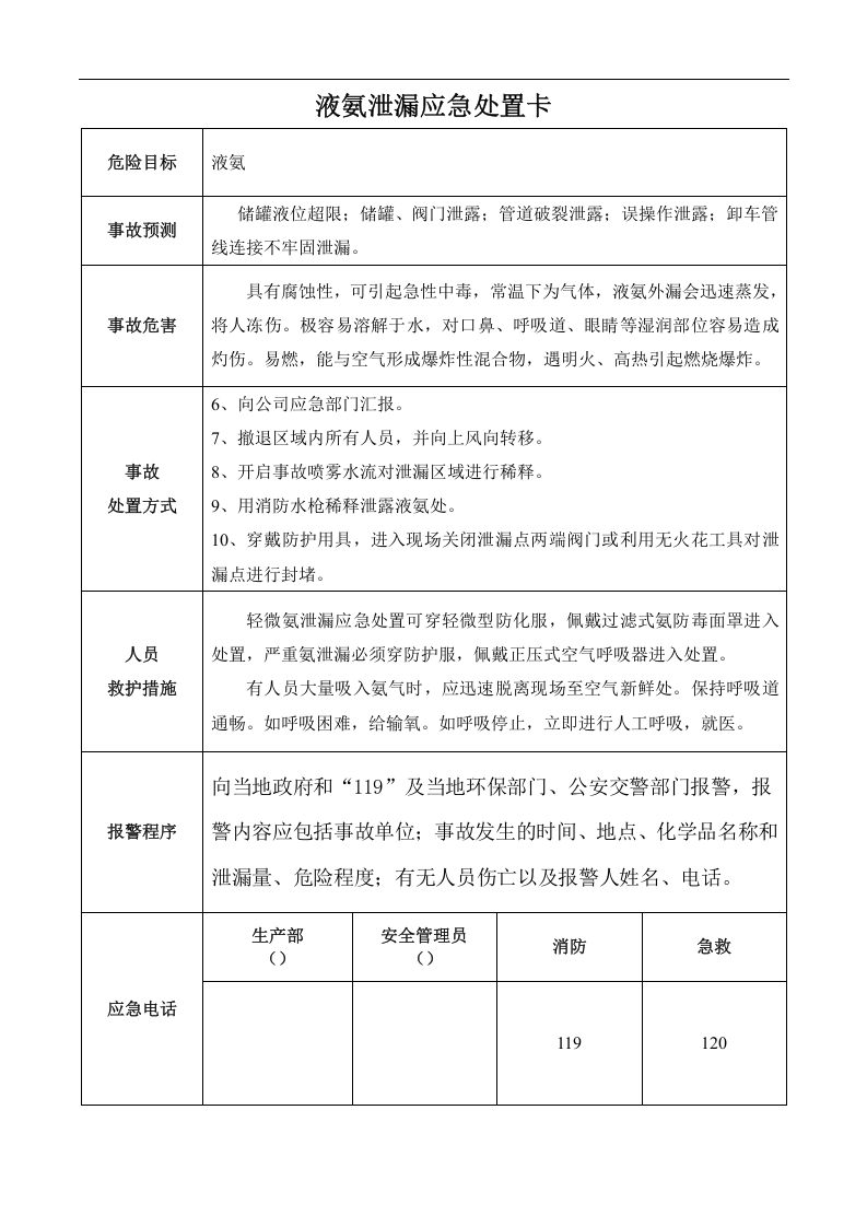 应急事故处置卡（液氨溴素甲醇）丨5页.docx 第2页