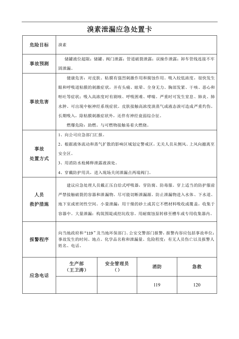 应急事故处置卡（液氨溴素甲醇）丨5页.docx 第3页