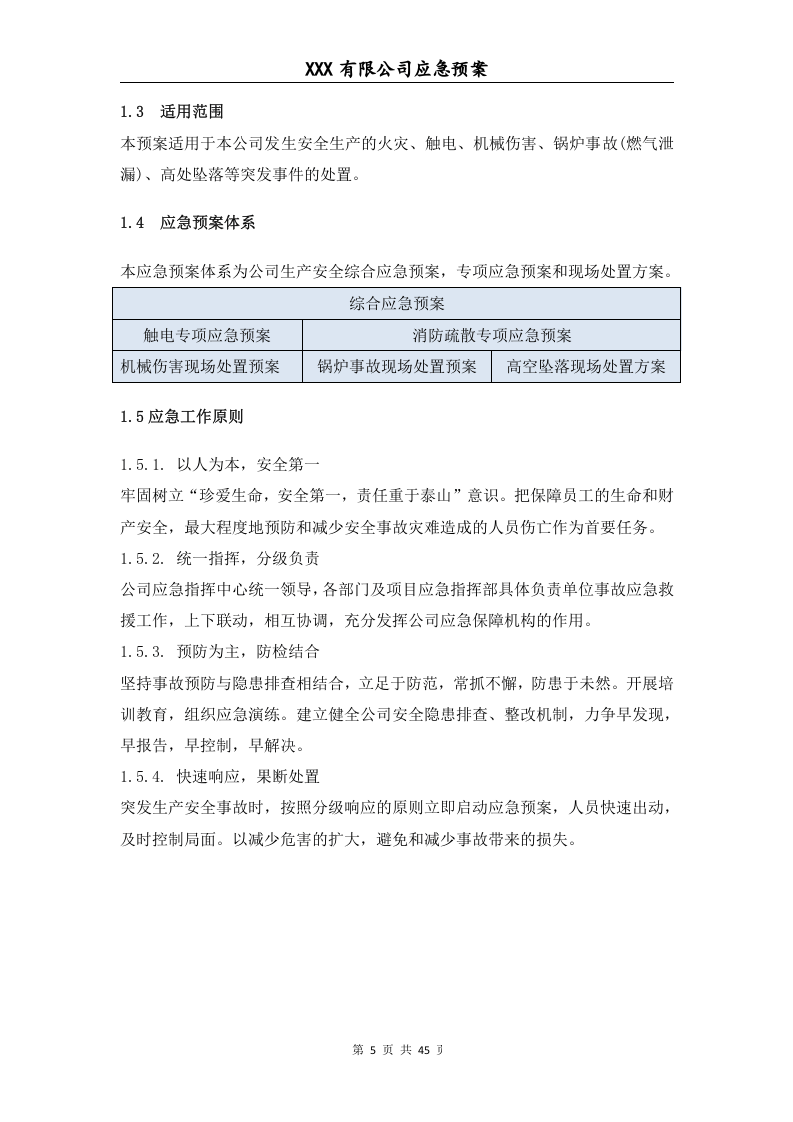 综合、专项应急预案及现场处置方案模板.docx 第6页