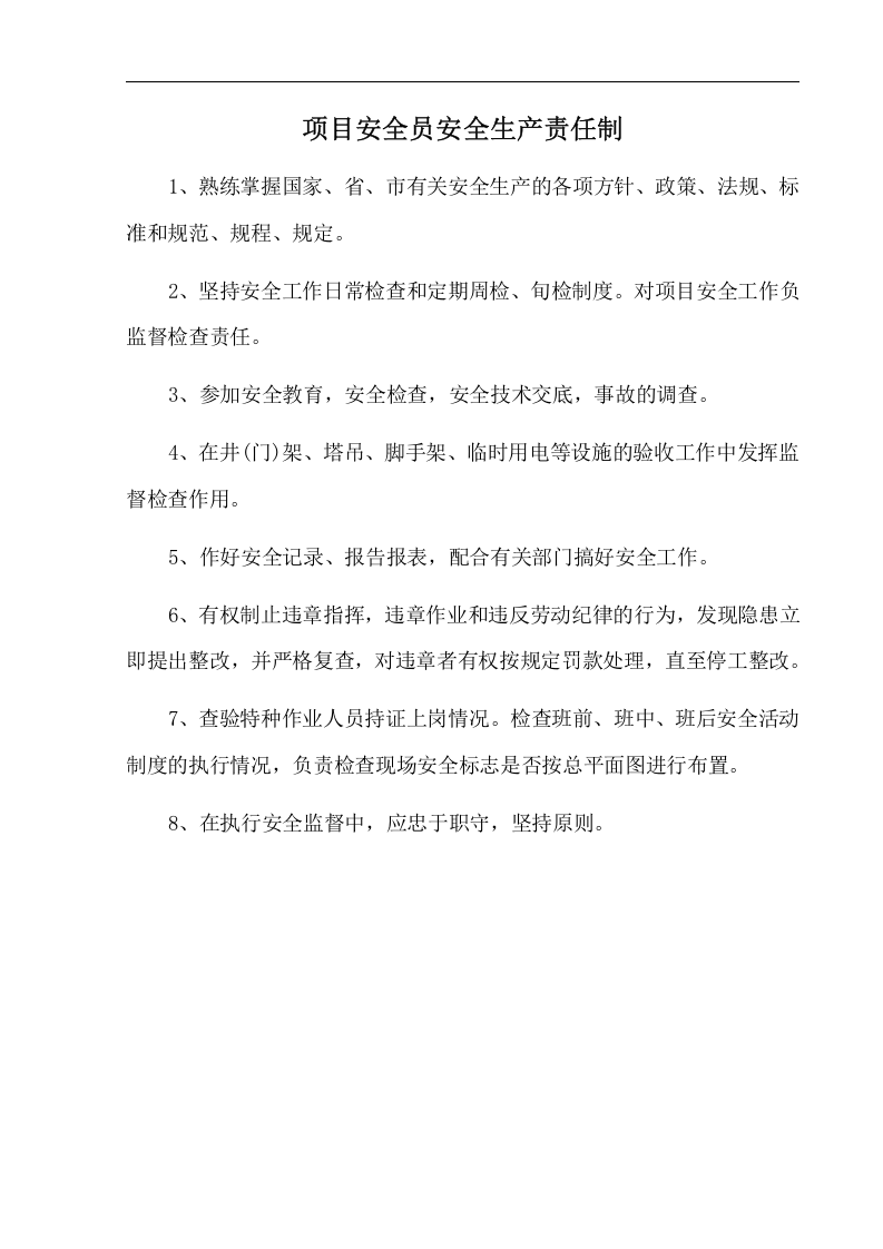 安全生产责任制-项目部.docx 第5页