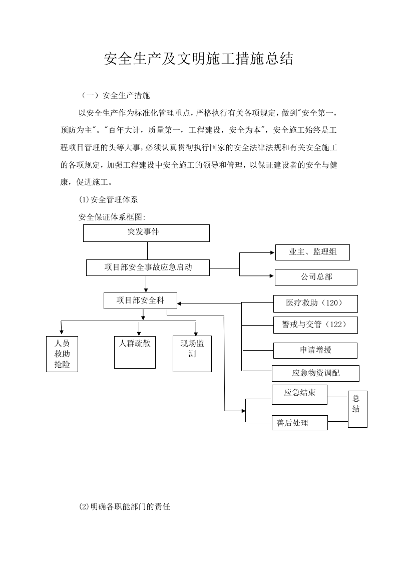 安全生产及文明施工措施总结.docx 第1页