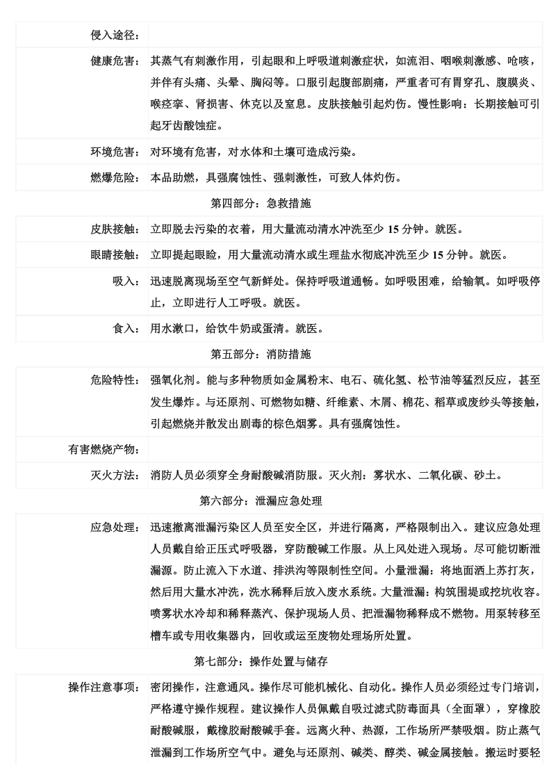 硝酸安全技术说明书MSDS.doc 第2页