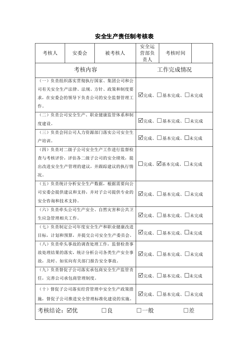 安全生产责任制考核表.docx 第4页