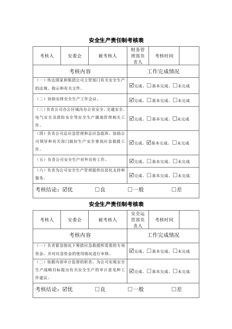 安全生产责任制考核表.docx 第5页