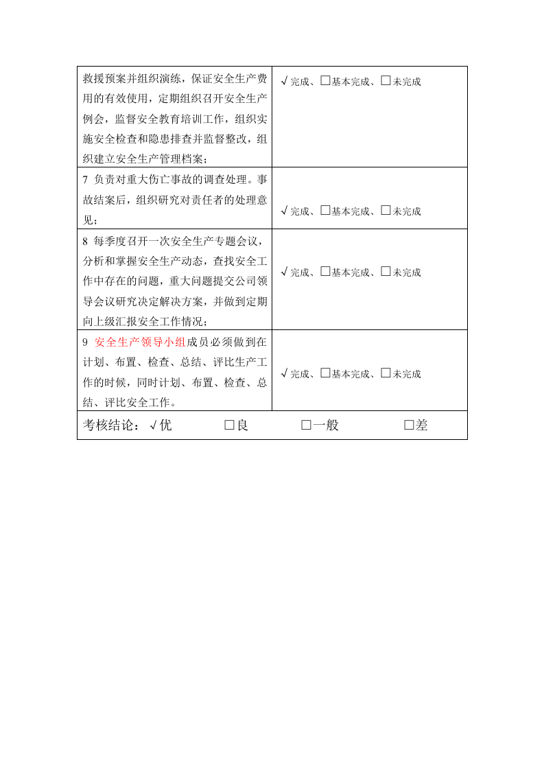 安全生产责任制全套考核表.docx 第4页