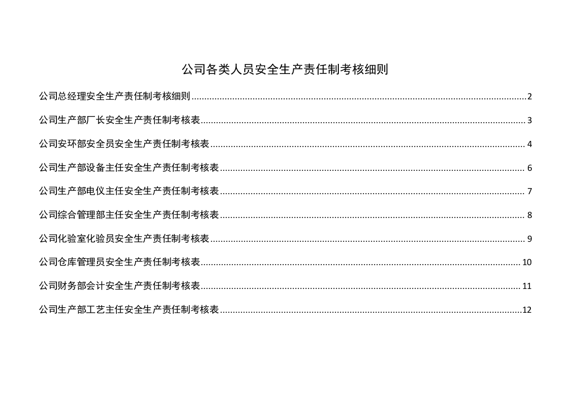 公司各类人员安全生产责任制考核表.docx 第1页