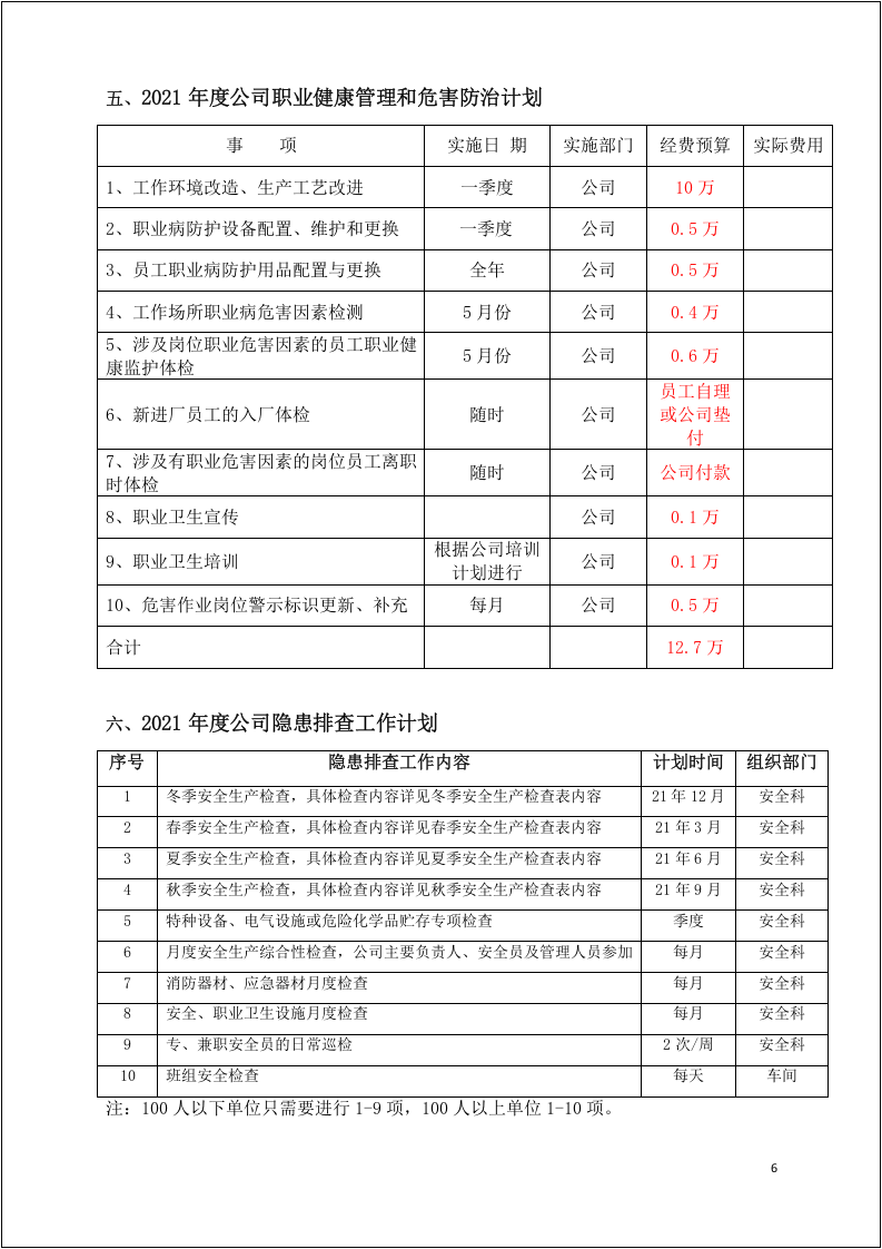 公司年度安全生产工作计划--最好版本.docx 第6页