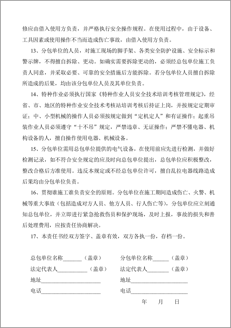 工地各级安全生产责任书（23页）.docx 第5页