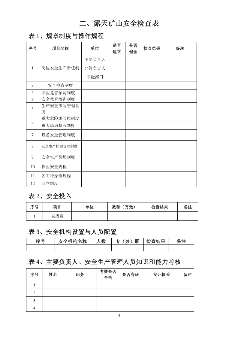 非煤矿山企业安全检查表.docx 第4页