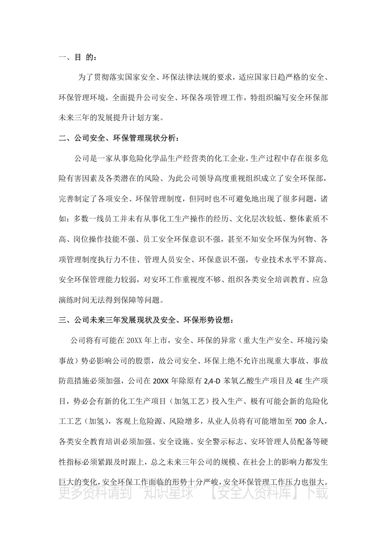 安环部未来三年发展提升计划方案（6页）.docx 第2页