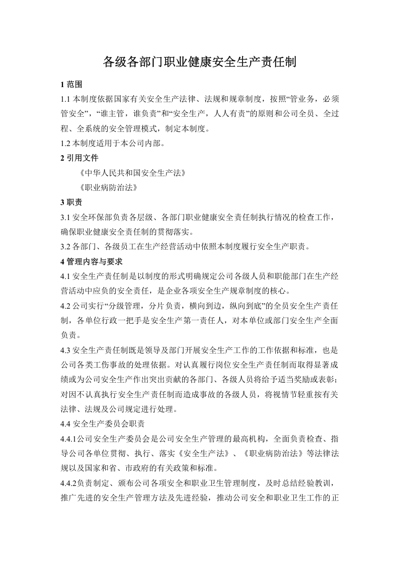各级各部门职业健康安全生产责任制.docx 第1页