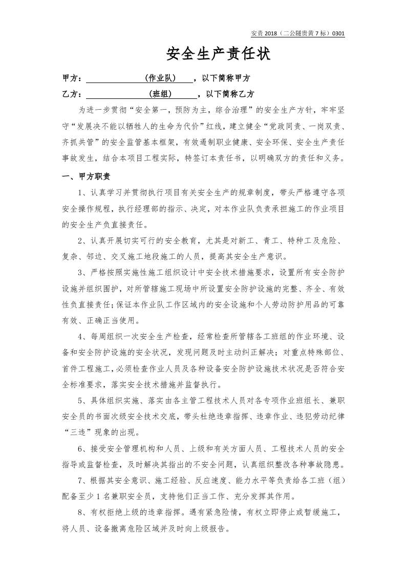 作业队与班组责任书.docx 第1页