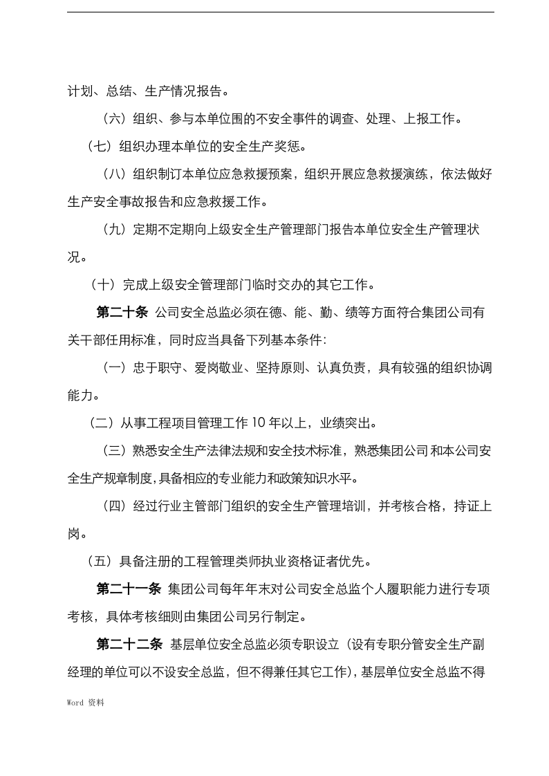 【安全总监模板】XX集团公司安全总监制度实施管理办法（10页）.docx 第5页