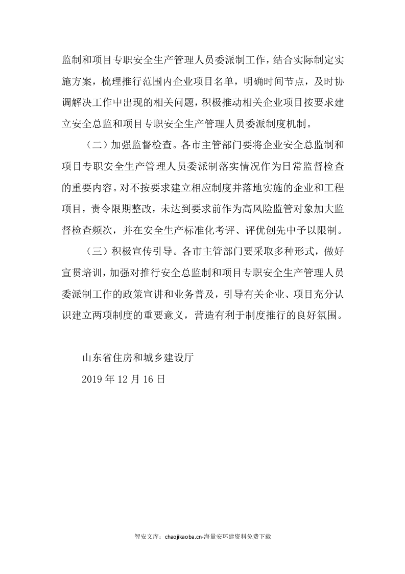 【安全总监文件】山东省《关于推行建筑施工企业安全总监制和项目专职安全生产管理人员委派制的通知》.docx 第5页