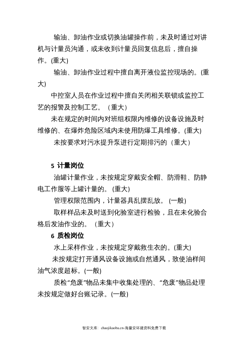 某油库岗位安全行为负面清单.docx 第4页
