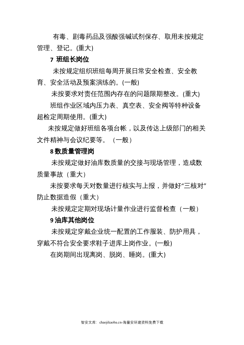 某油库岗位安全行为负面清单.docx 第5页